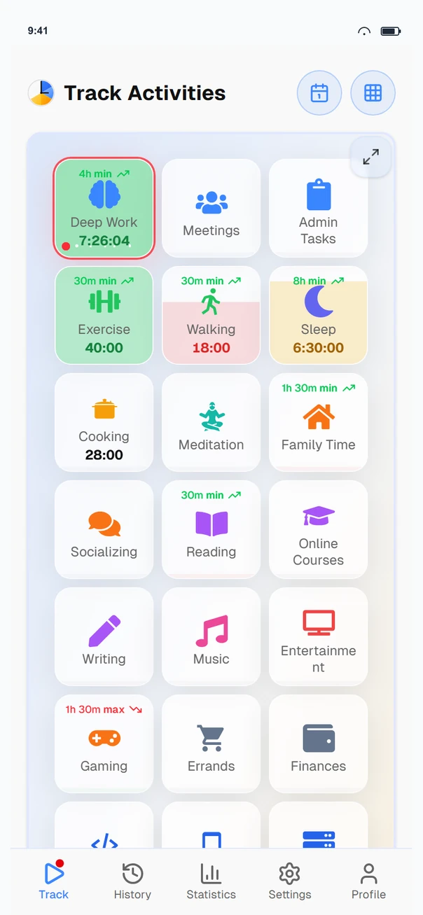 Timetracker iPhone app screenshot 1