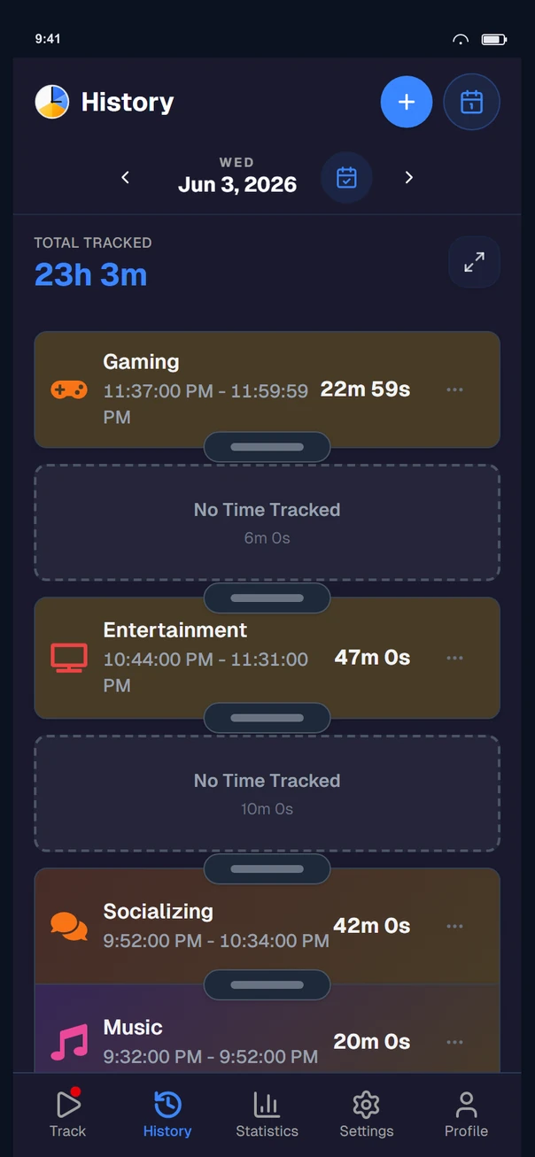 Timetracker iPhone app screenshot 2